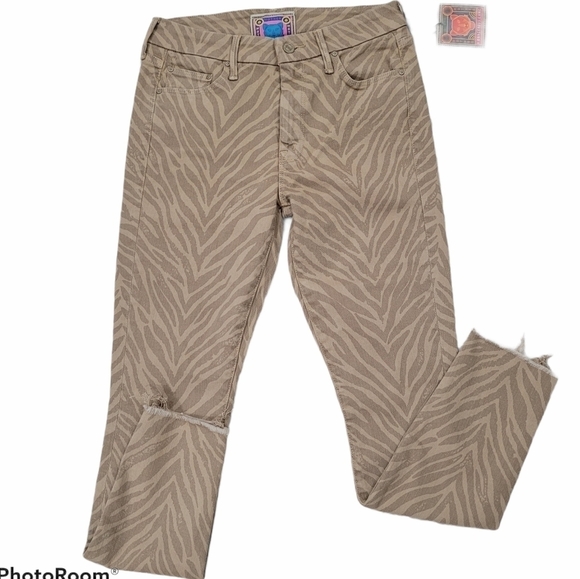 Mother The Looker Ankle Fray Sweet Stripes 28 NEW NWT - Picture 6 of 11